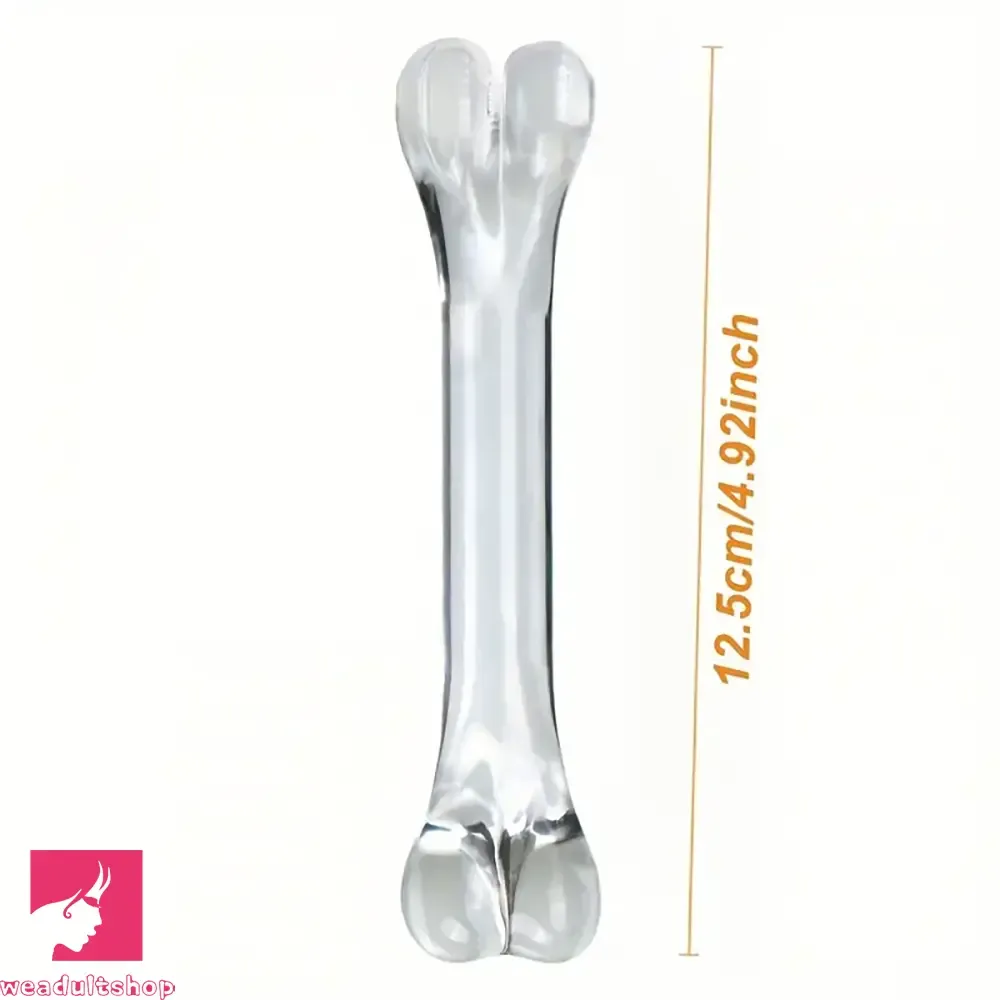 4.92in 6.69in Double-Headed Clear Transparent Glass Plug Dildo