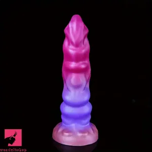 9.21in Colorful Soft Shaped Liquid Silicone Monster Odd Cock Dildo