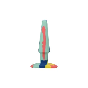 A-Play Groovy Silicone Anal Plug 5 in. Multi-Colored. Yellow