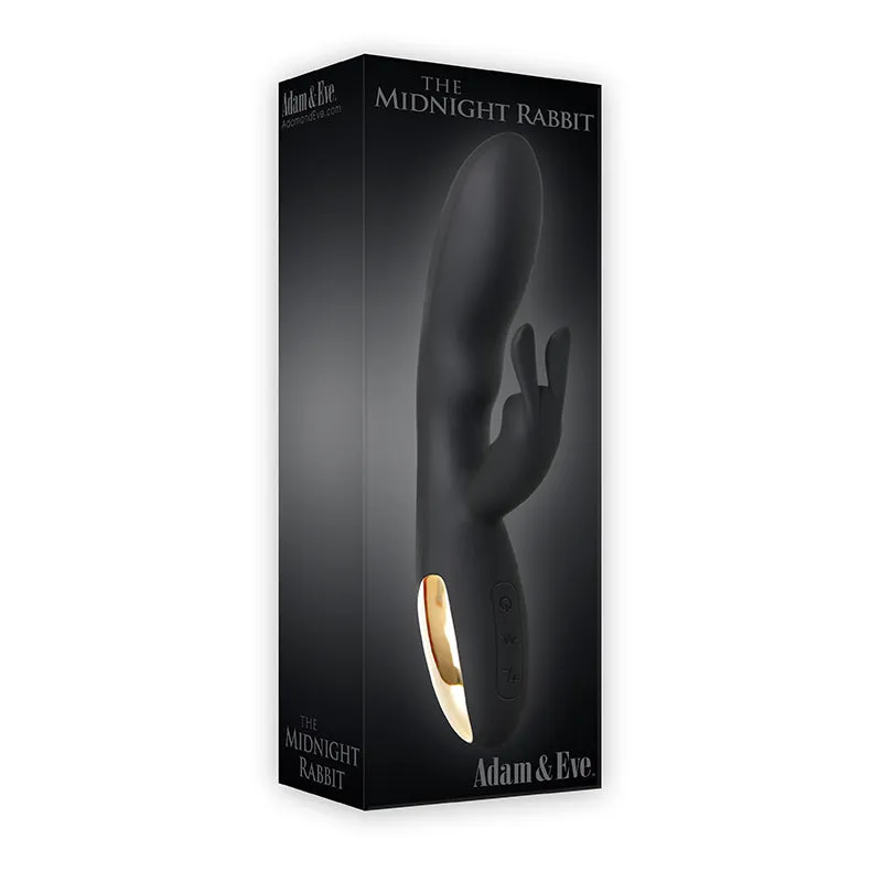 Adam & Eve Midnight Rabbit Rechargeable Silicone Rabbit Vibrator Black