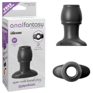 Anal Fantasy Collection Silicone Open Wide Tunnel Plug Black