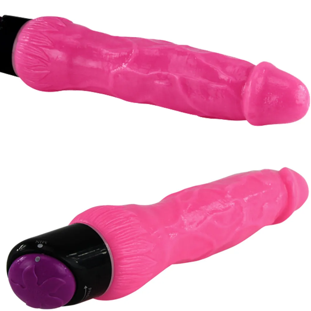 Baile 24cm Realistic Vibrating Dildo Flexible Firm Dong Vibrator Sex Toy