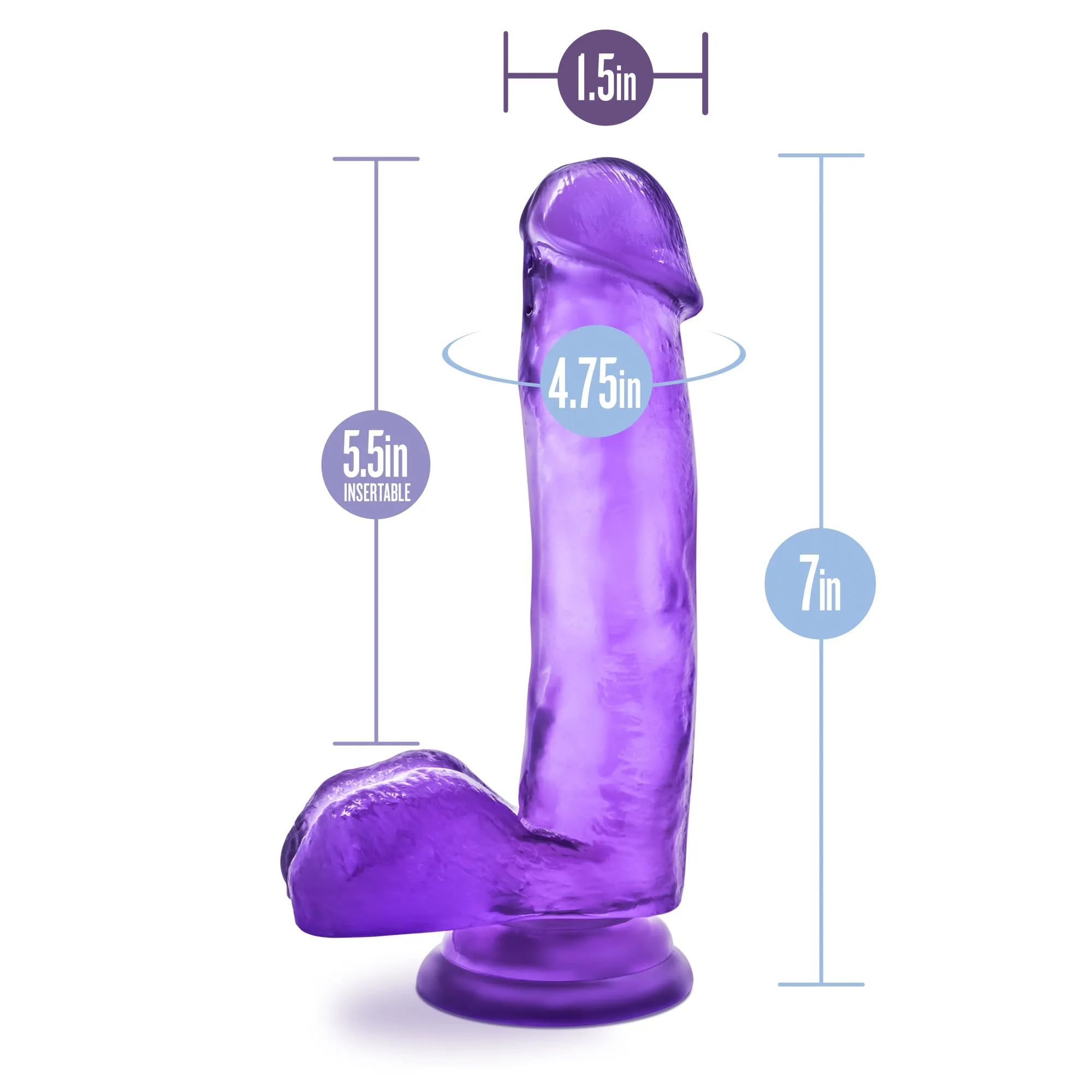 Blush B Yours Sweet N Hard 7 Realistic Dildo Suction Cup Dong Sex Toy