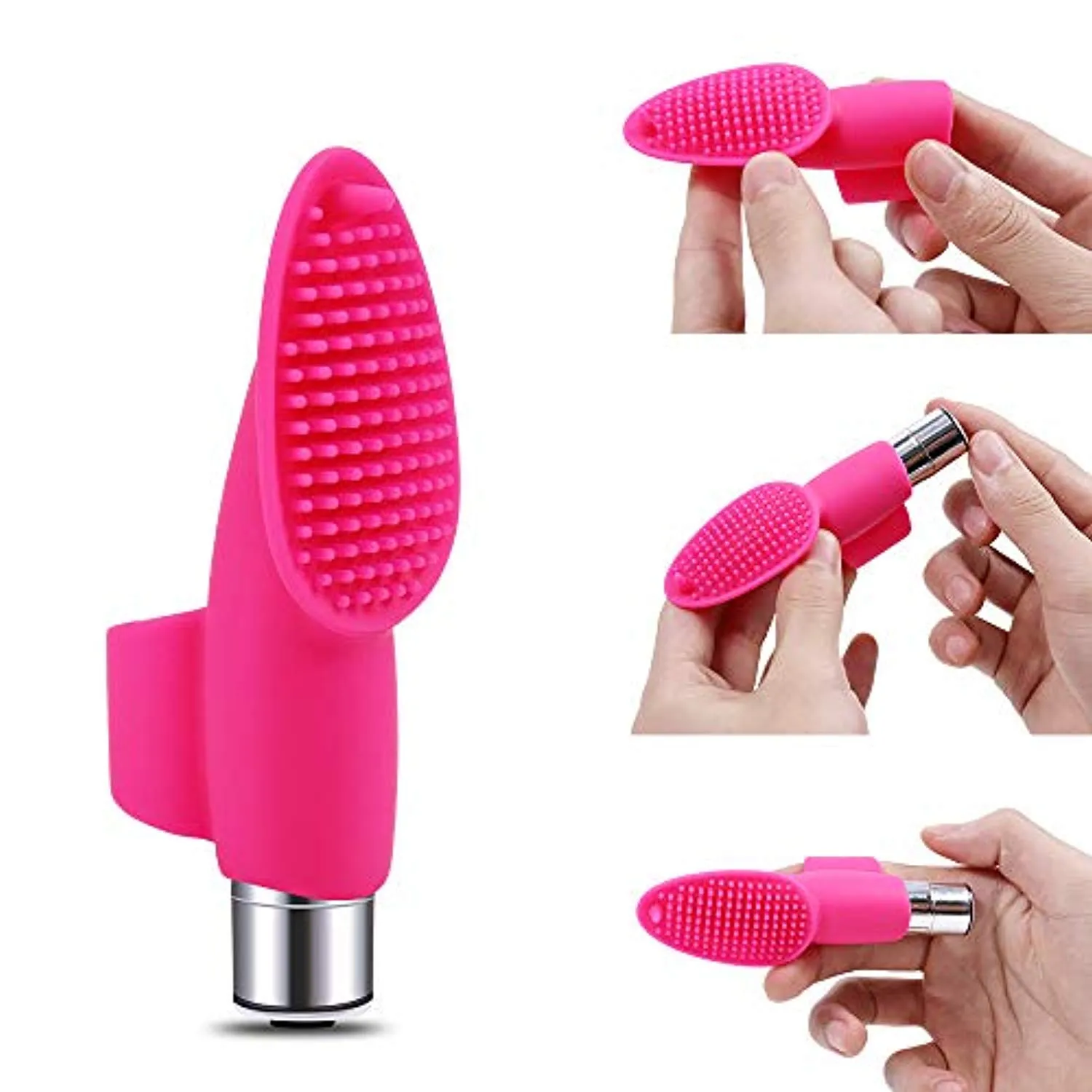 Bullet Vibrator with 3 Silicone Finger Sleeves