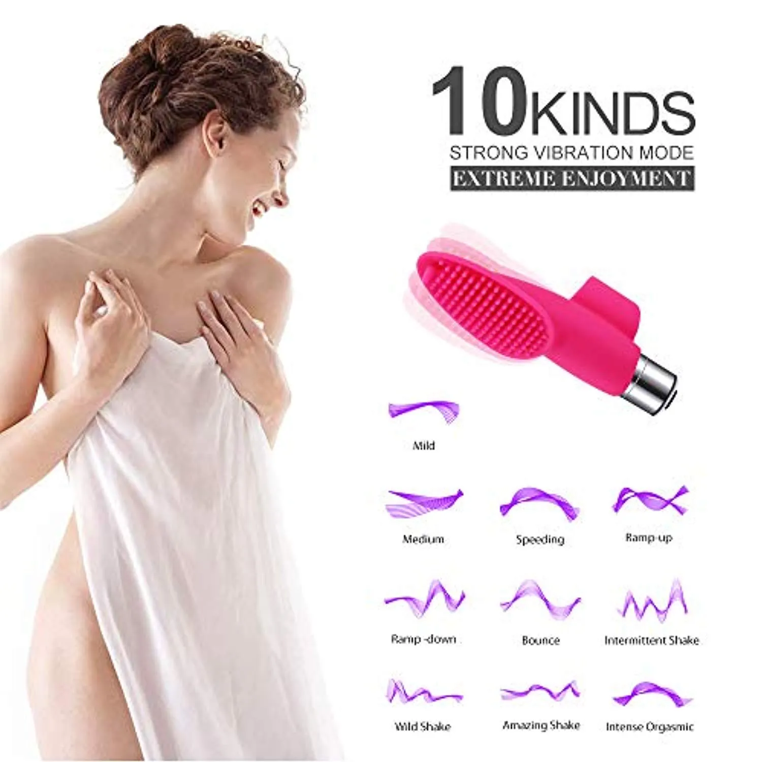 Bullet Vibrator with 3 Silicone Finger Sleeves