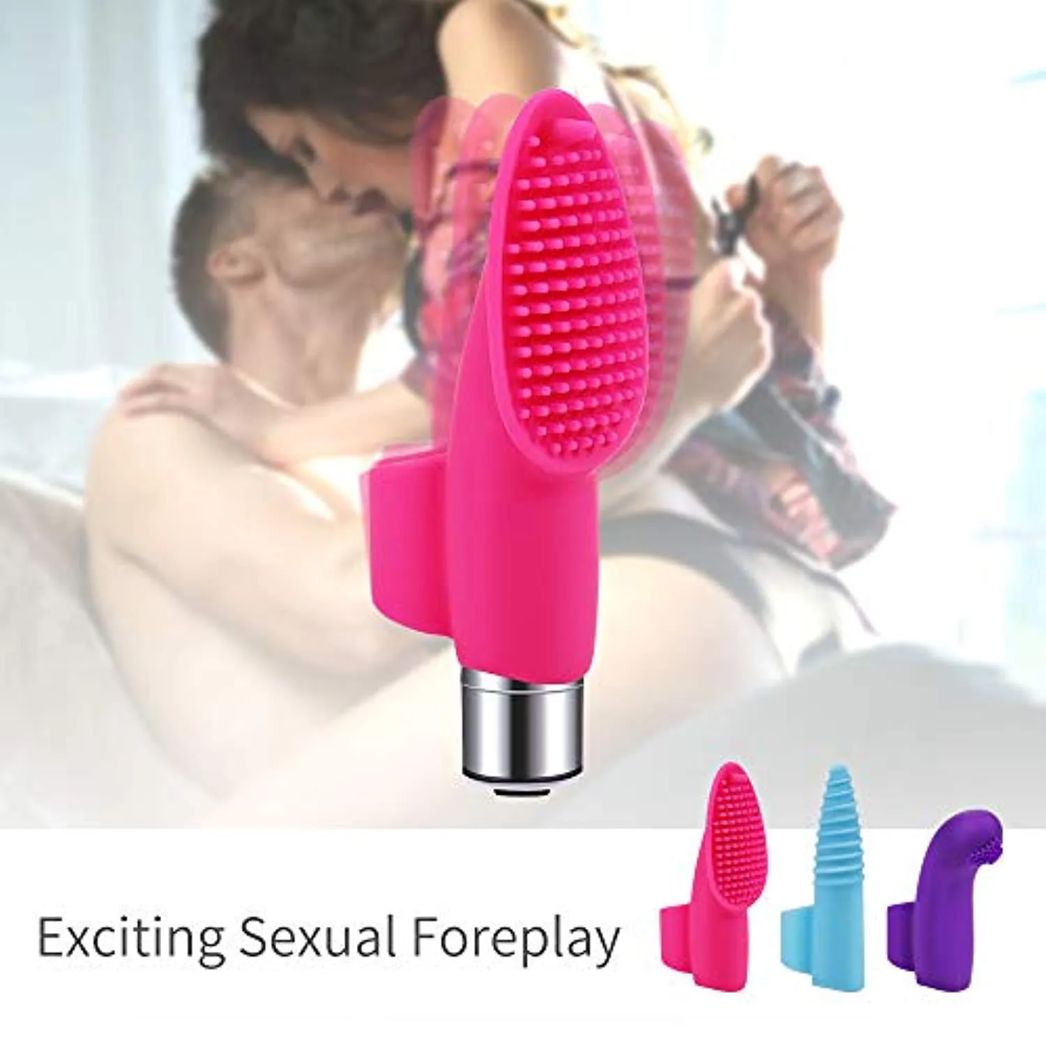 Bullet Vibrator with 3 Silicone Finger Sleeves