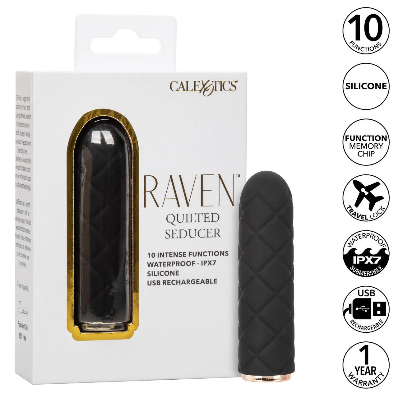 CalExotics Raven Quilted Seducer Vibrator Rechargeable