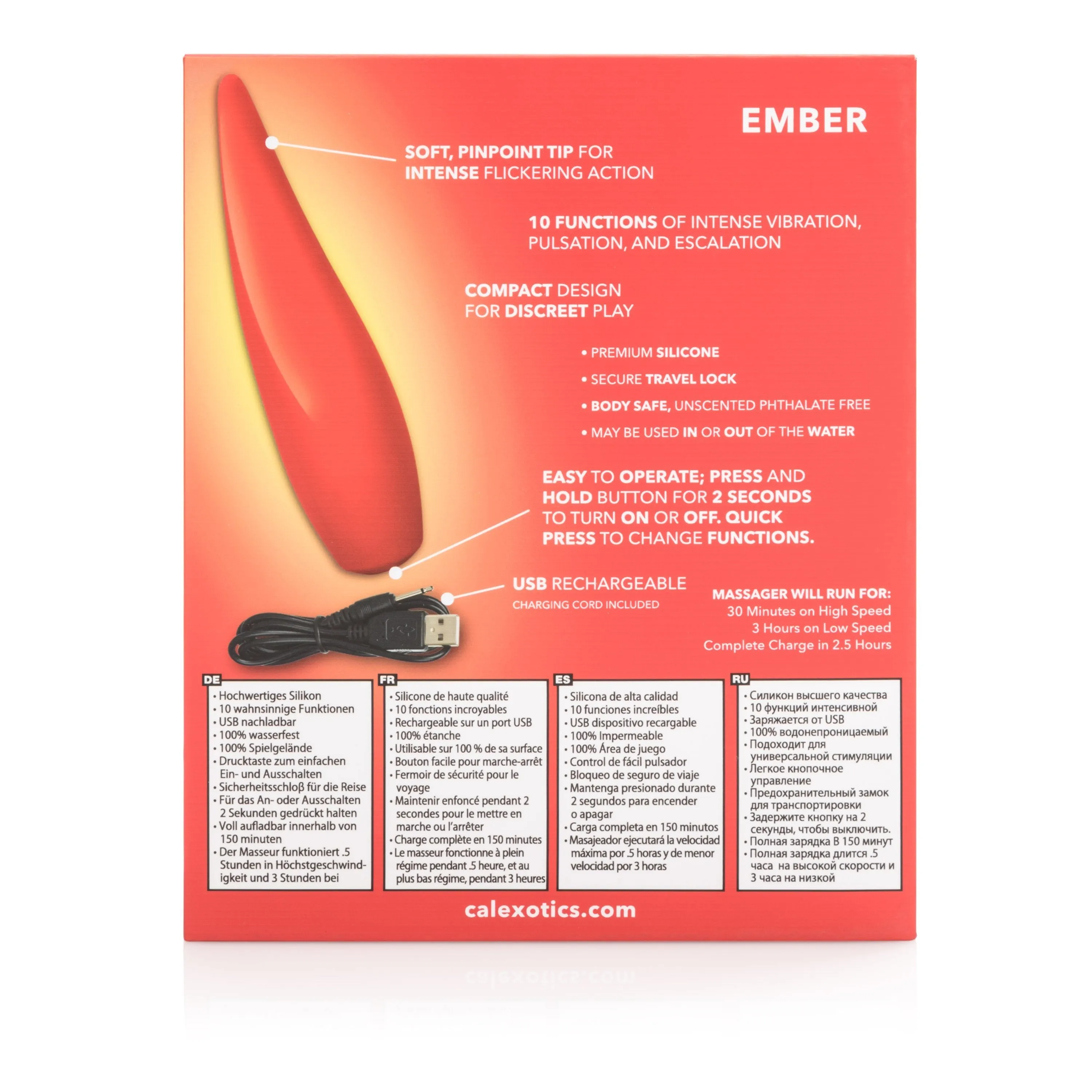 California Exotics - Red Hot Ember Rechargeable Clit Massager (Red)