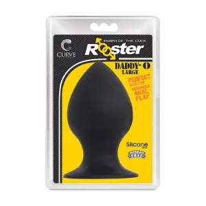 Curve Toys Rooster Daddy-O Large Silicone Anal Plug with Suction Cup Black