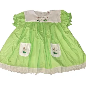 Frogs and Lily Pads Embroidered Baby Doll Dress