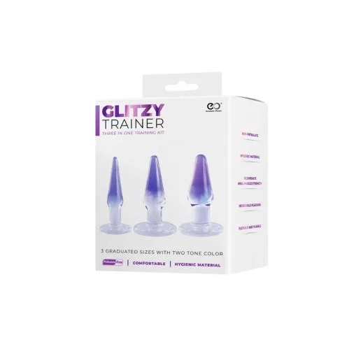 Glitzy Trainer 3 in 1 PVC Anal Plug Kit 4.5 - Transparent