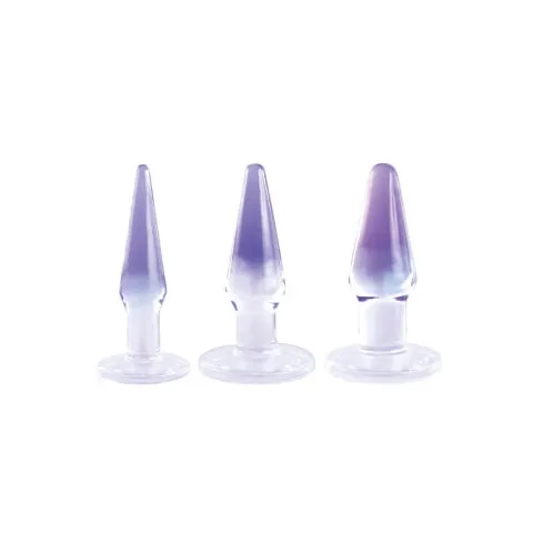Glitzy Trainer 3 in 1 PVC Anal Plug Kit 4.5 - Transparent