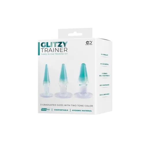 Glitzy Trainer 3 in 1 PVC Anal Plug Kit 4.5 - Transparent