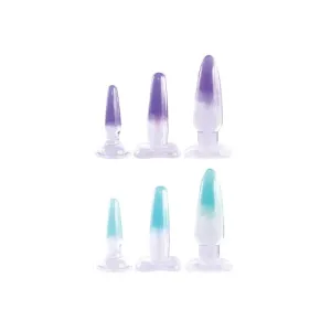 Glitzy Trainer 3 in 1 PVC Anal Plug Kit Multiple size - Transparent