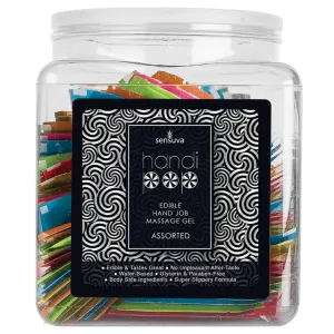 Handipop Hand Job Massage Gel Assorted Flavor - 100 Piece Single Use Packet Tub