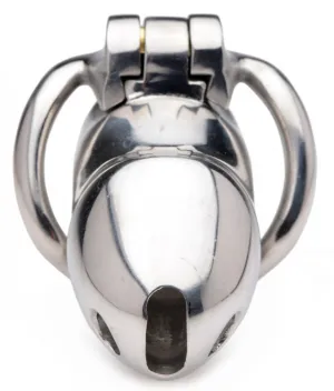 MASTER SERIES RIKERS 24-7 STAINLESS STEEL LOCKING CHASTITY CAGE