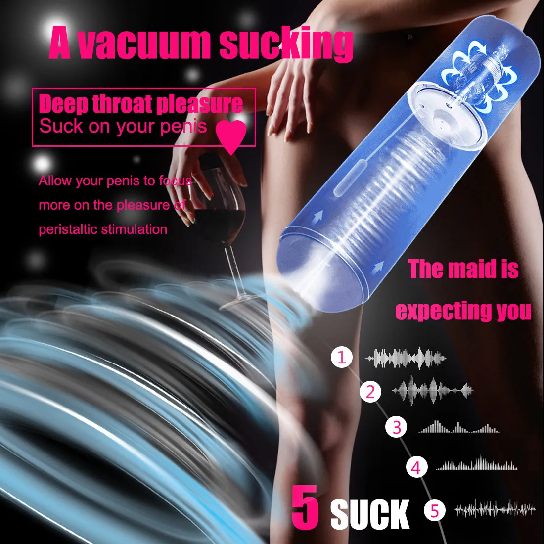Muti Speeds Blowjob Masturbator Intelligent Heating Deep Throat Oral Cup
