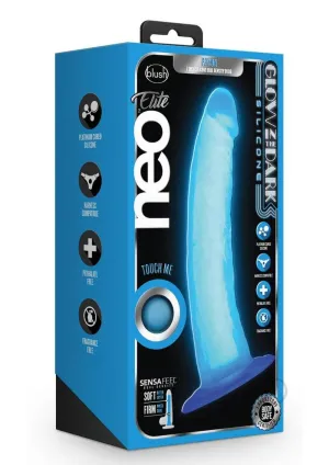 Neo Elite Gitd Dd Cock W/suc 7.5 Blu