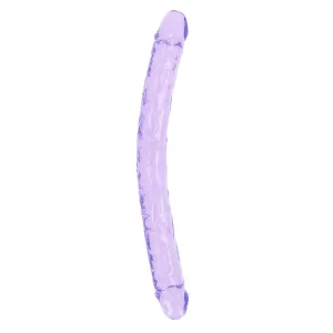 RealRock Crystal Clear Double Dong 18 in. Dual-Ended Dildo Purple