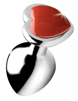 Red Jasper Heart Anal Plug - Medium