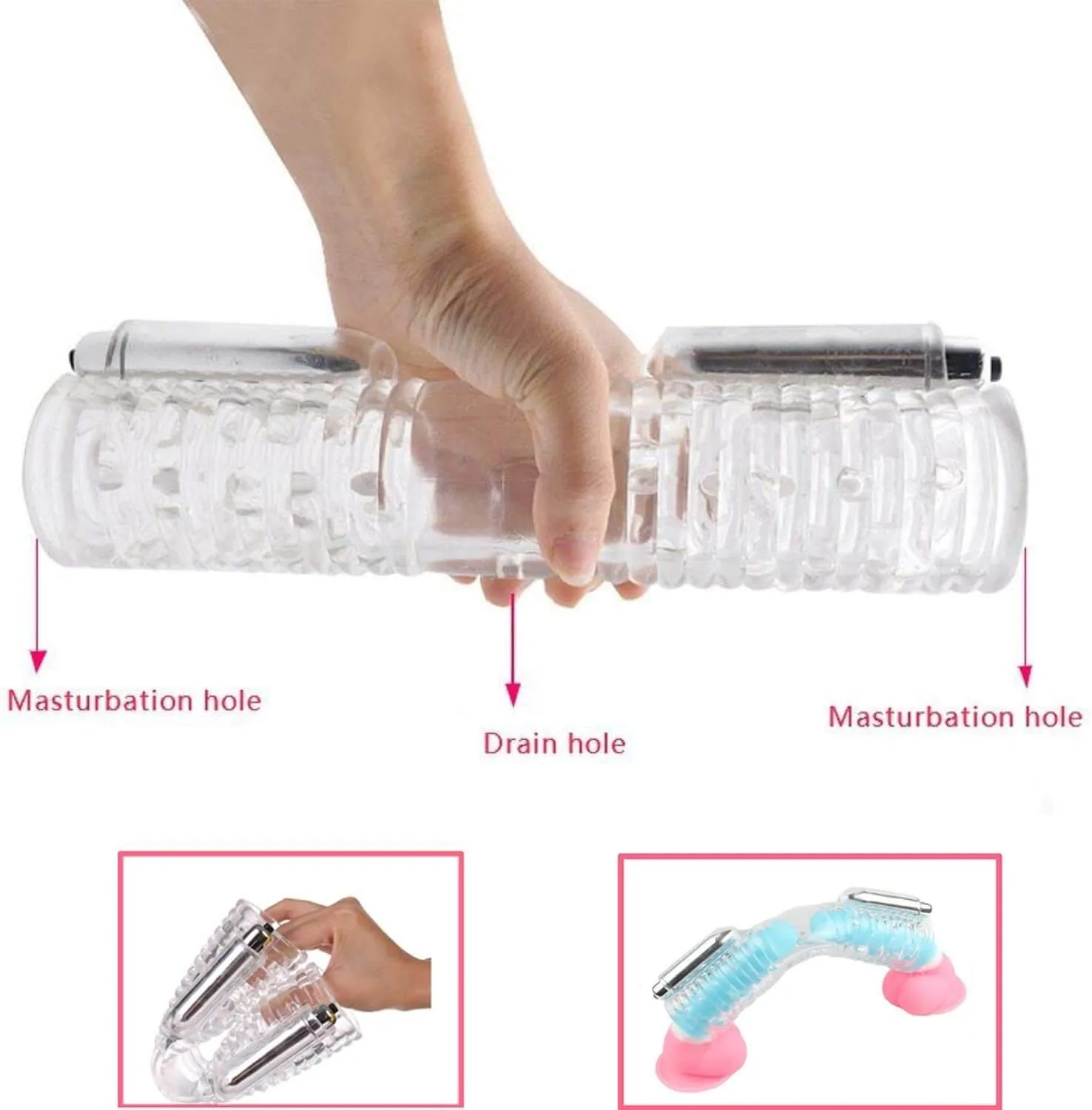 Sex Toys Gay Double Stroker Penis Vibration Trainer