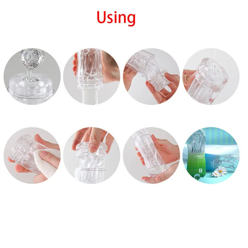Transparent Endurance Exercise Vacuum Adult Male Masturbator