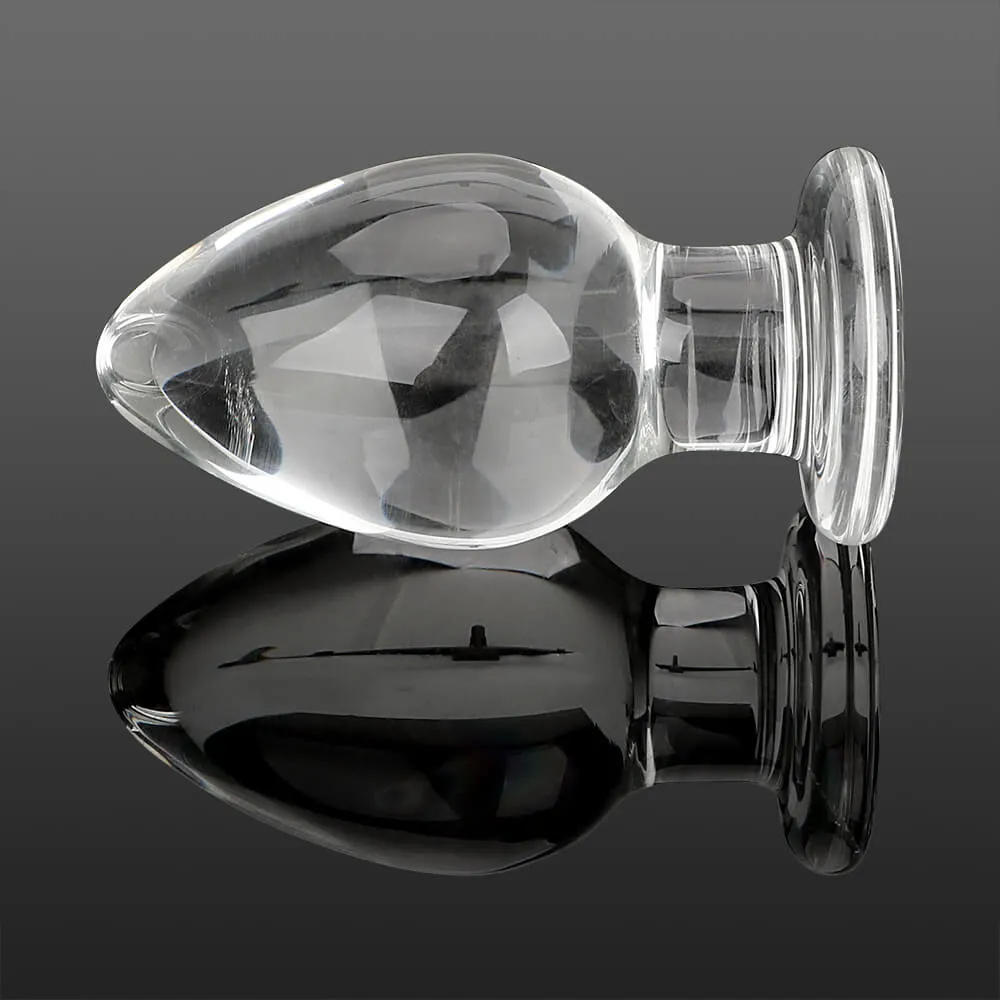 Transparent Wide Glass Dildo Anal Plug Stimulation Sex Toy
