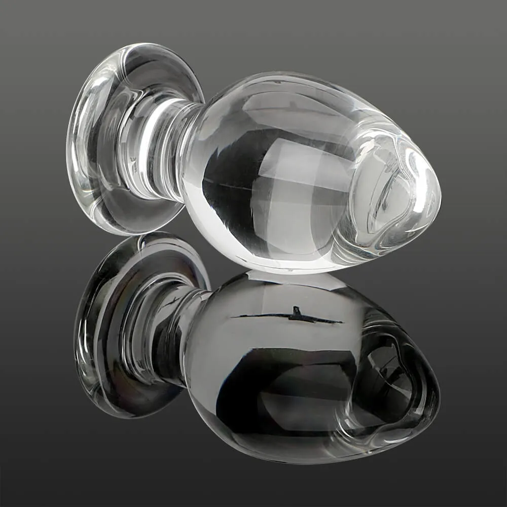 Transparent Wide Glass Dildo Anal Plug Stimulation Sex Toy