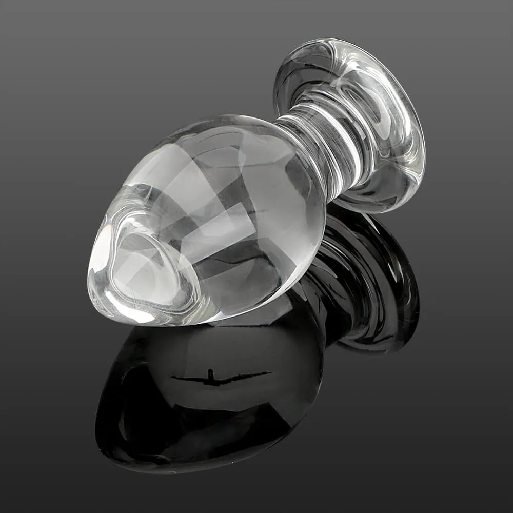Transparent Wide Glass Dildo Anal Plug Stimulation Sex Toy