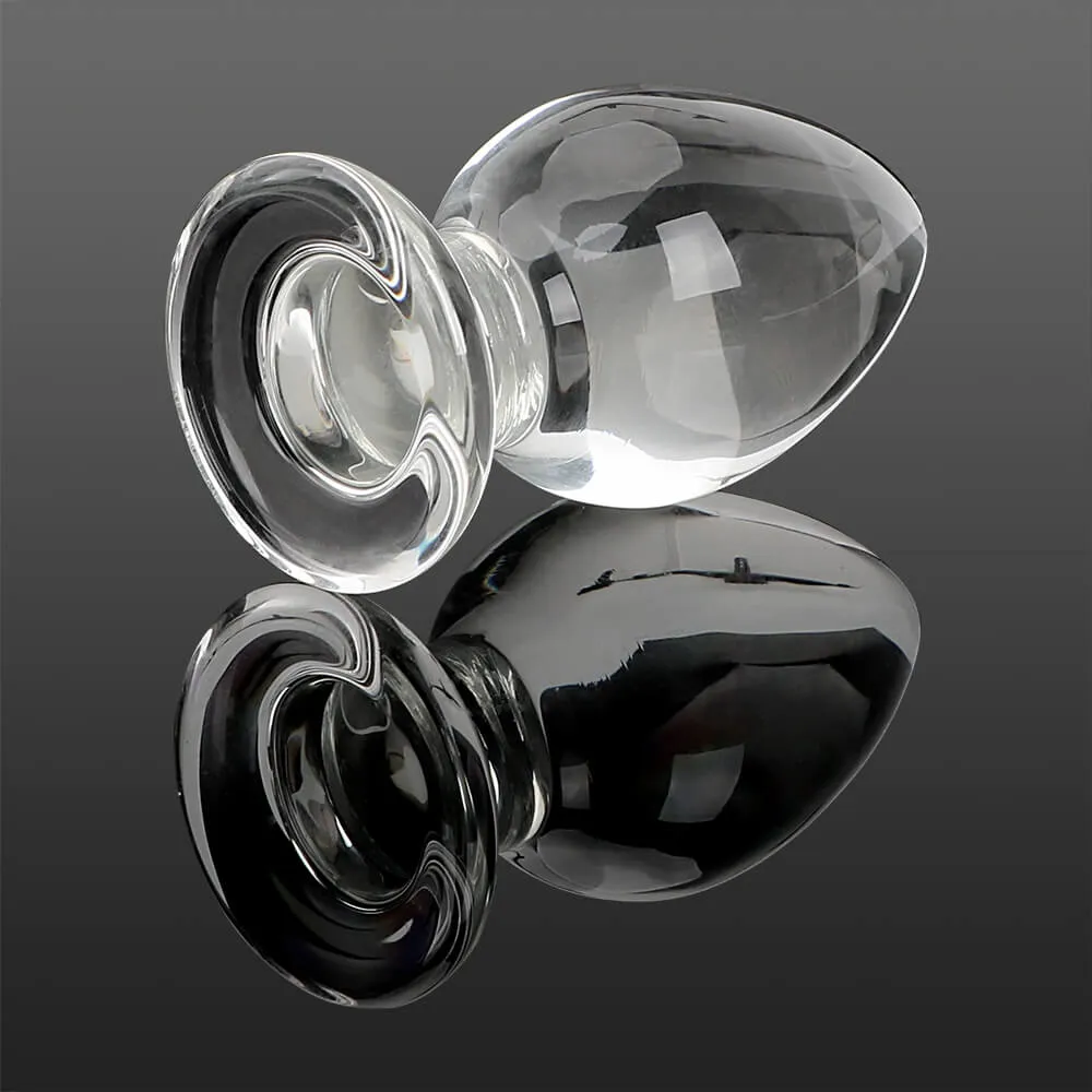 Transparent Wide Glass Dildo Anal Plug Stimulation Sex Toy