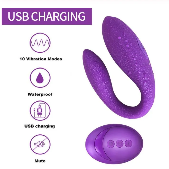 Wearable Wireless Vibrator Dildo G Spot C Shape Silicone Stimulator