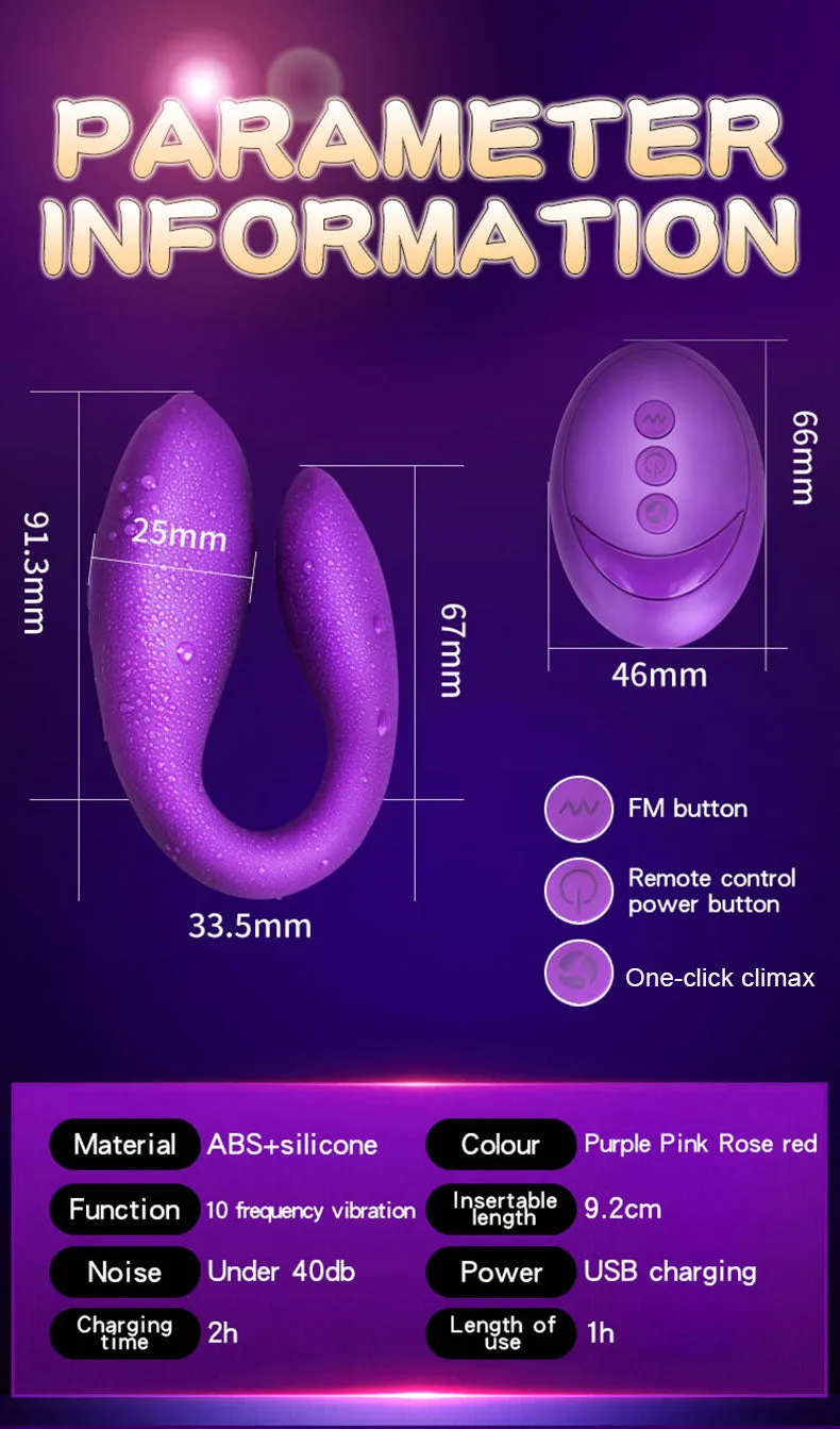 Wearable Wireless Vibrator Dildo G Spot C Shape Silicone Stimulator
