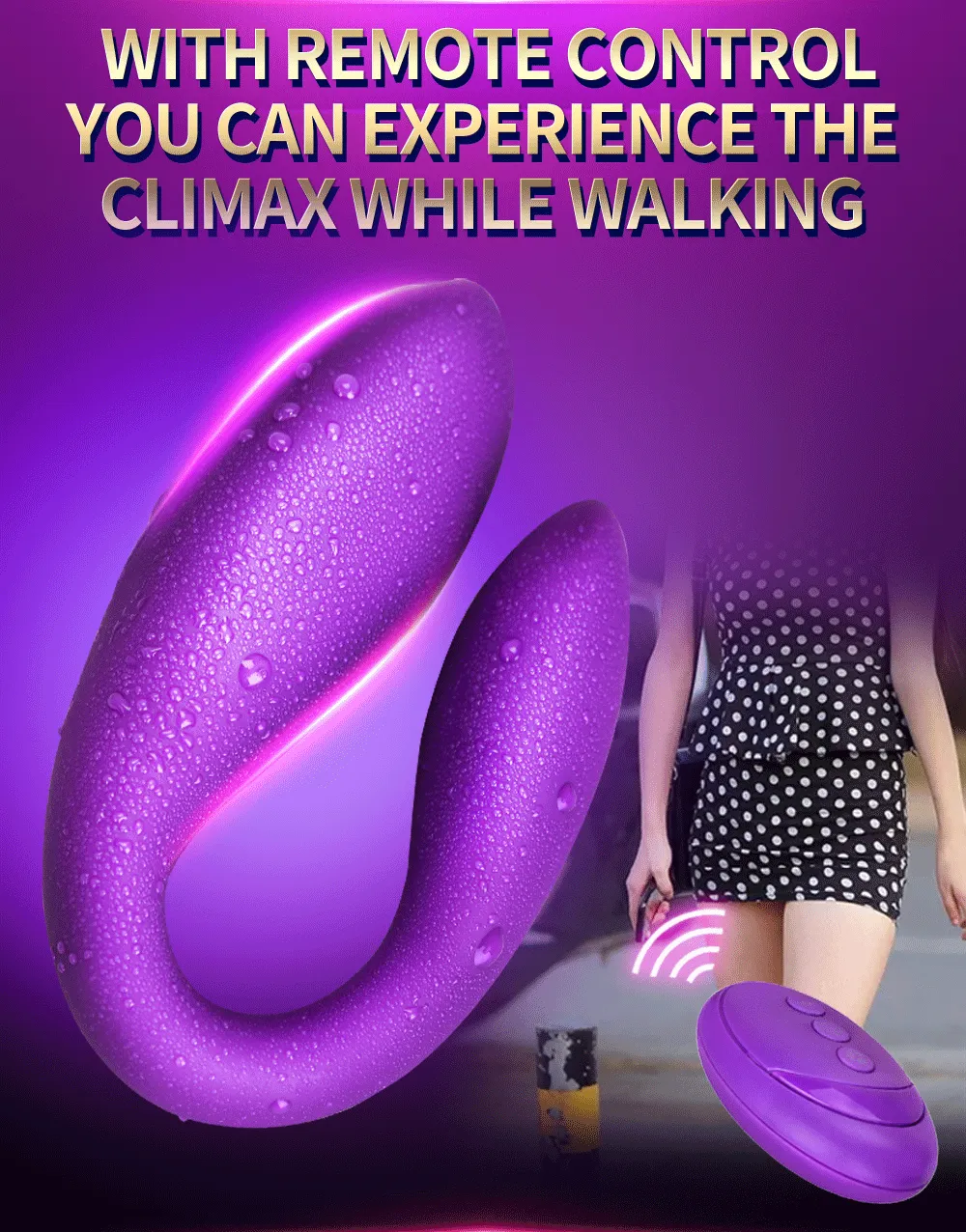 Wearable Wireless Vibrator Dildo G Spot C Shape Silicone Stimulator