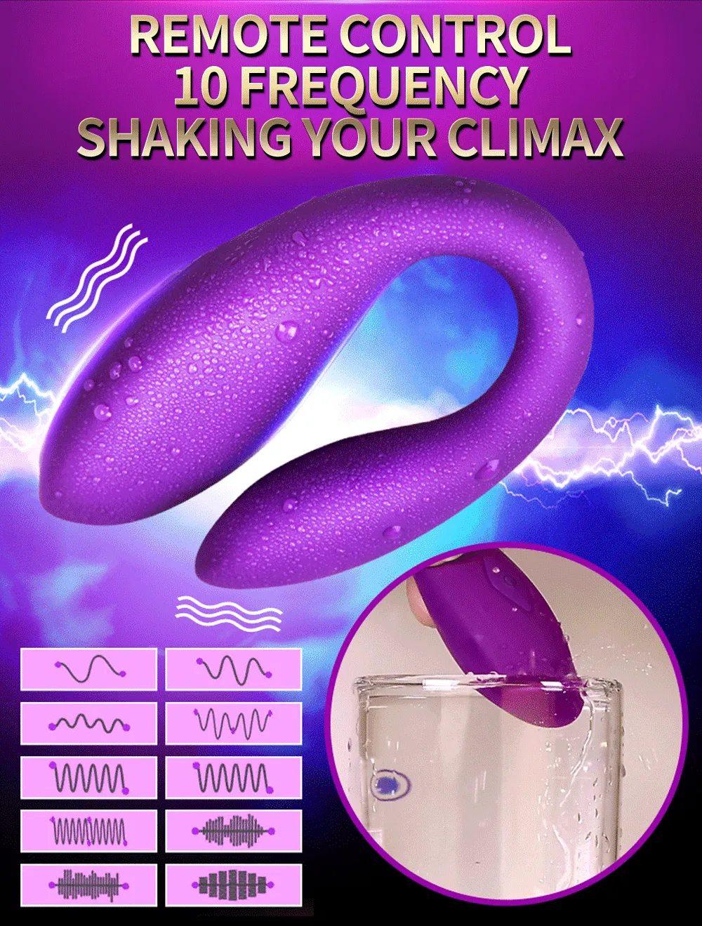 Wearable Wireless Vibrator Dildo G Spot C Shape Silicone Stimulator